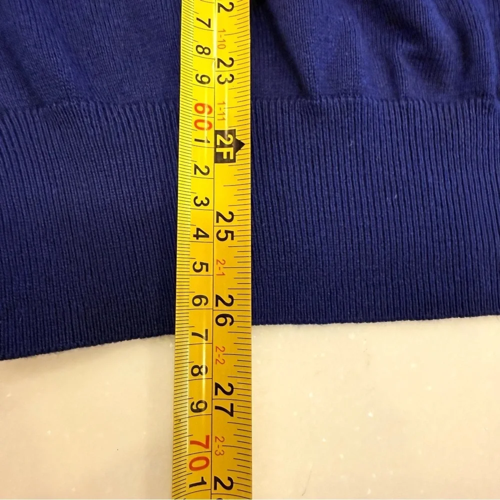 Peter Millar Men’s Silk, Cotton & Cashmere V-Neck Blue Sweater Sz L Excellent